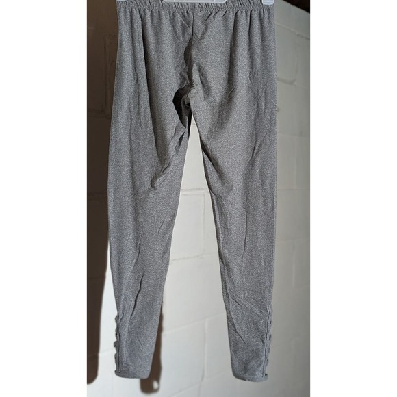 No Boundaries Gray Leggings Criss Cross Detail Casual Athleisure Pants Medium - Picture 2 of 5